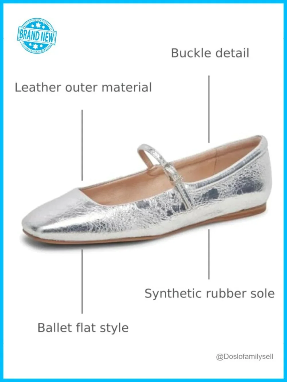 Dolce Vita Reyes Ballet Flats Round Toe Leather Buckle Comfort